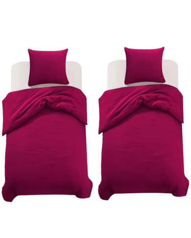 Jeu de housse de couette Bordeaux 155x220/80x80 cm | Mobilier & Déco