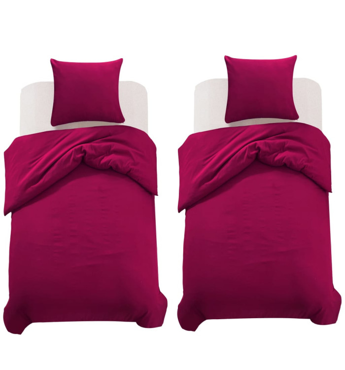 Jeu de housse de couette Bordeaux 155x220/80x80 cm | Mobilier & Déco