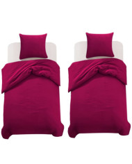 Jeu de housse de couette Bordeaux 155x220/80x80 cm | Mobilier & Déco
