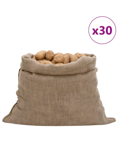 Sacs en jute 30 pcs 100x110 cm 100 % jute 220 g/m² | Mobilier & Déco