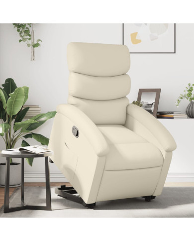 Fauteuil inclinable Crème Similicuir | Mobilier & Déco