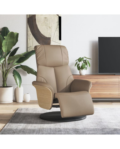 Fauteuil inclinable avec repose-pieds cappuccino similicuir | Mobilier & Déco