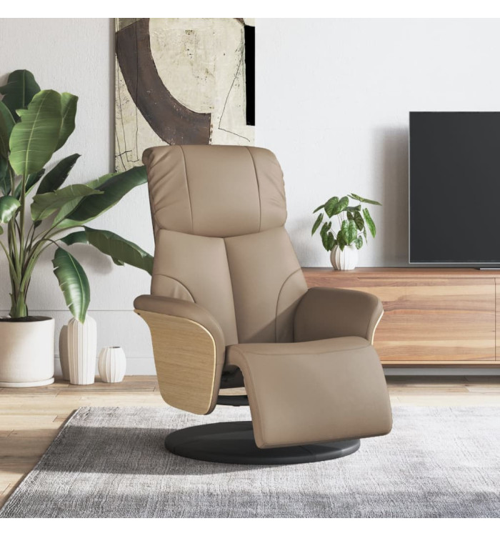 Fauteuil inclinable avec repose-pieds cappuccino similicuir | Mobilier & Déco