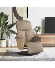Fauteuil inclinable avec repose-pieds cappuccino similicuir | Mobilier & Déco