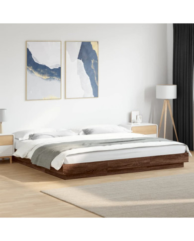 Cadre de lit sans matelas chêne marron 180x200 cm | Mobilier & Déco
