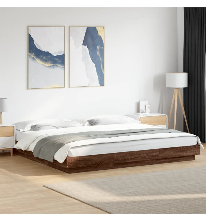 Cadre de lit sans matelas chêne marron 180x200 cm | Mobilier & Déco