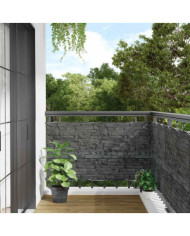 Écran d'intimité de balcon aspect pierre de rebord gris PVC | Mobilier & Déco