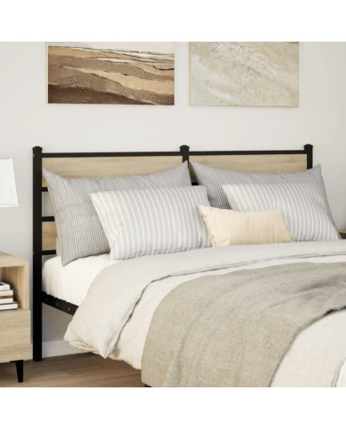 Tête de lit chêne sonoma 150 cm fer et bois d’ingénierie | Mobilier & Déco