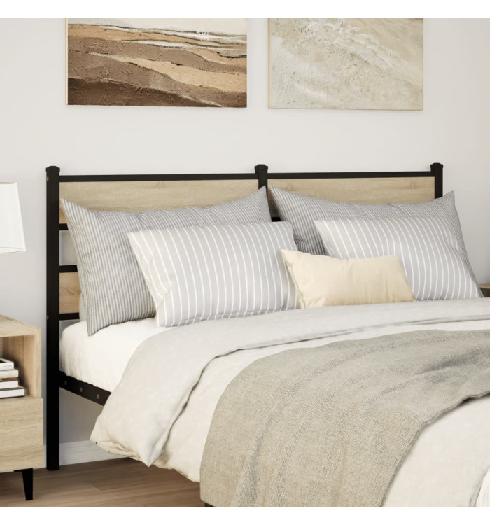 Tête de lit chêne sonoma 150 cm fer et bois d’ingénierie | Mobilier & Déco