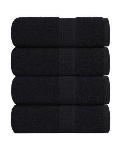 Serviettes d'invité 4 pcs noir 30x50 cm 360 g/m² 100% coton | Mobilier & Déco