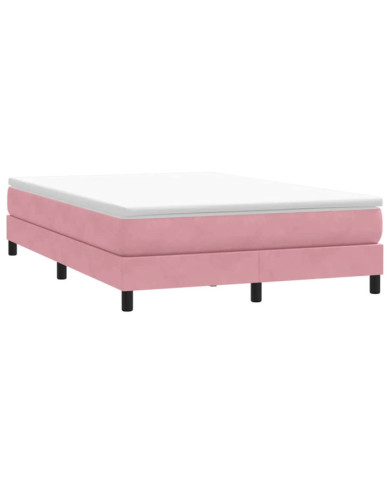 Sommier à lattes de lit sans matelas rose 160x210 cm velours | Mobilier & Déco