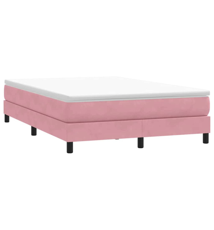 Sommier à lattes de lit sans matelas rose 160x210 cm velours | Mobilier & Déco