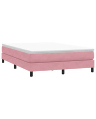 Sommier à lattes de lit sans matelas rose 160x210 cm velours | Mobilier & Déco