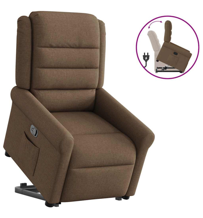 Fauteuil inclinable Marron Tissu | Mobilier & Déco