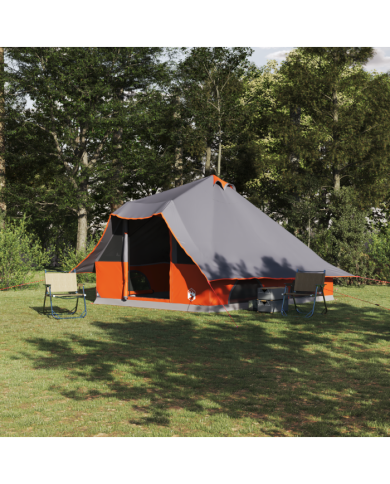 Tente Familiale Tipi Grise et Orange 8 Personnes Imperméable | Mobilier & Déco