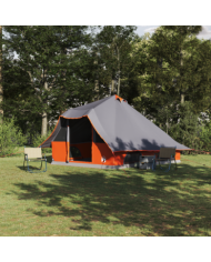 Tente Familiale Tipi Grise et Orange 8 Personnes Imperméable | Mobilier & Déco