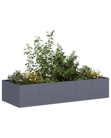 Jardinière anthracite 200x80x40 cm acier | Mobilier & Déco