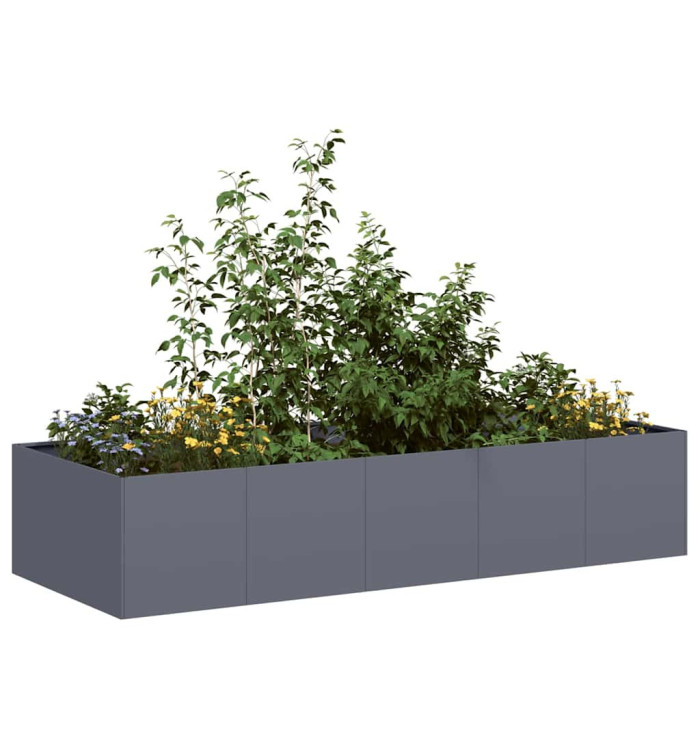 Jardinière anthracite 200x80x40 cm acier | Mobilier & Déco