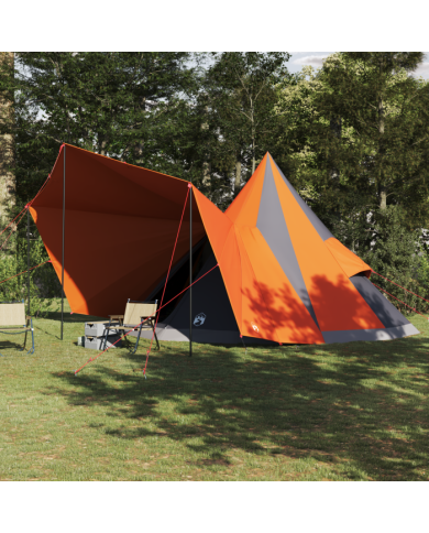 Tente Familiale Tipi Grise et Orange Imperméable Pour 12 Personnes | Mobilier & Déco