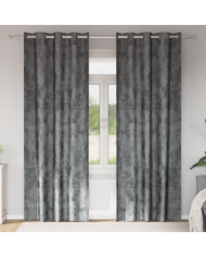 Rideaux en velours 2 pcs avec œillets gris 225x140 cm | Mobilier & Déco