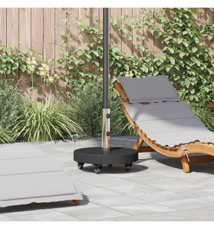 Base de parasol mobile pour poteaux Ø38/48mm Granit Noir 30 kg Ronde | Mobilier & Déco