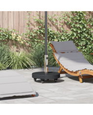 Base de parasol mobile pour poteaux Ø38/48mm Granit Noir 30 kg Ronde | Mobilier & Déco