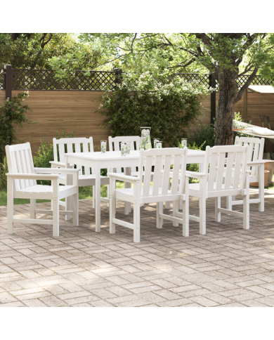 Chaises de Salle à Manger jardin 6 pcs Blanc 65.5x55.5x88 cm HDPE | Mobilier & Déco