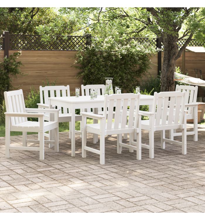 Chaises de Salle à Manger jardin 6 pcs Blanc 65.5x55.5x88 cm HDPE | Mobilier & Déco