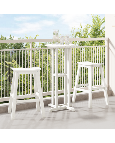Ensemble de bar de jardin 3 pièces blanche HDPE | Mobilier & Déco