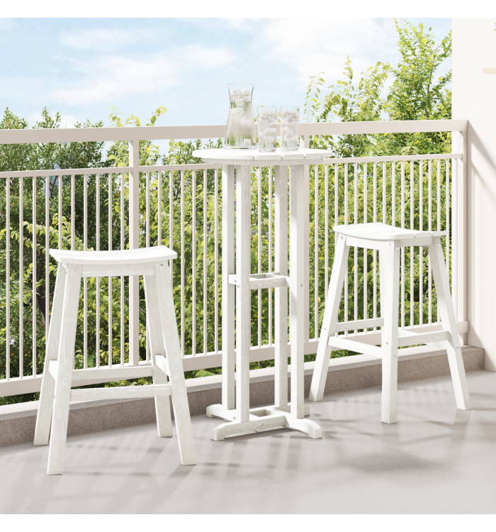 Ensemble de bar de jardin 3 pièces blanche HDPE | Mobilier & Déco