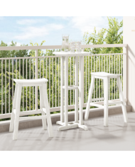 Ensemble de bar de jardin 3 pièces blanche HDPE | Mobilier & Déco