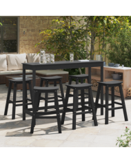 Tabourets de bar 9 pcs Noir HDPE | Mobilier & Déco