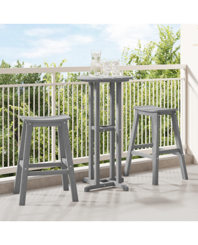 Ensemble de bar de jardin 3 pièces gris clair HDPE | Mobilier & Déco