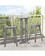 Ensemble de bar de jardin 3 pièces gris clair HDPE | Mobilier & Déco