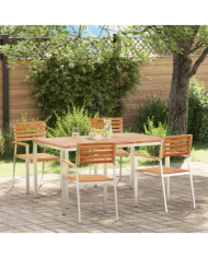 Ensemble de dîner de jardin 5 pièces en bois massif de teck | Mobilier & Déco