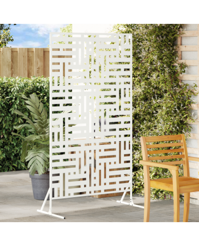 Panneau de clôture en métal grand Blanc Acier enduit de poudre | Mobilier & Déco