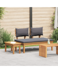 Ensemble de bancs de jardin en bois massif de teck de 2 pièces | Mobilier & Déco