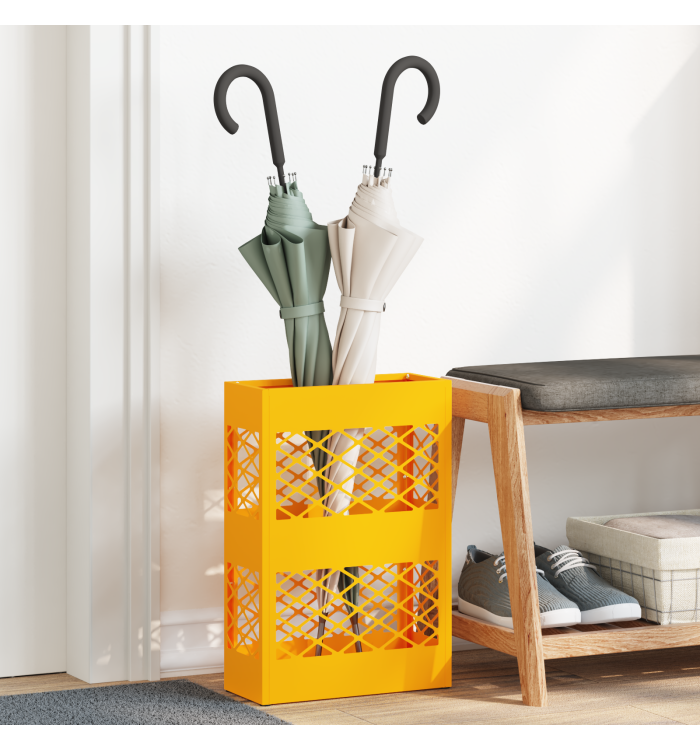 Porte-parapluie Jaune moutarde Acier Compact Porte-parapluie | Mobilier & Déco