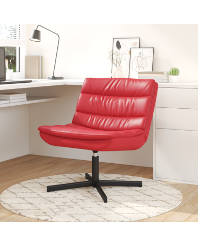 Chaise Pivotante Rouge Faux cuir Moyenne Pivotante | Mobilier & Déco