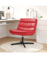 Chaise Pivotante Rouge Faux cuir Moyenne Pivotante | Mobilier & Déco