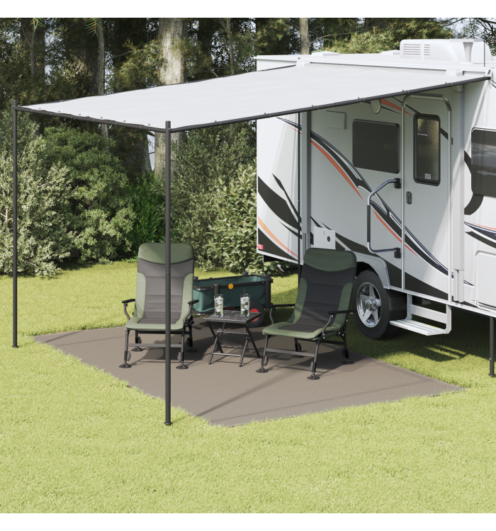 Accessoire de Tente Gris clair Polyester 250 x 400 cm Portable | Mobilier & Déco