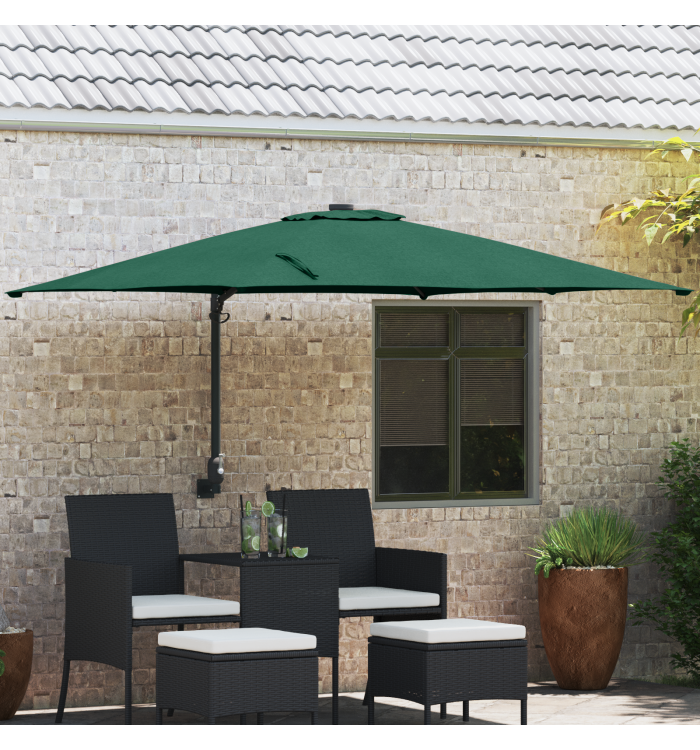 Parasol de patio Vert Polyester 300 cm x 300 cm Pliable | Mobilier & Déco