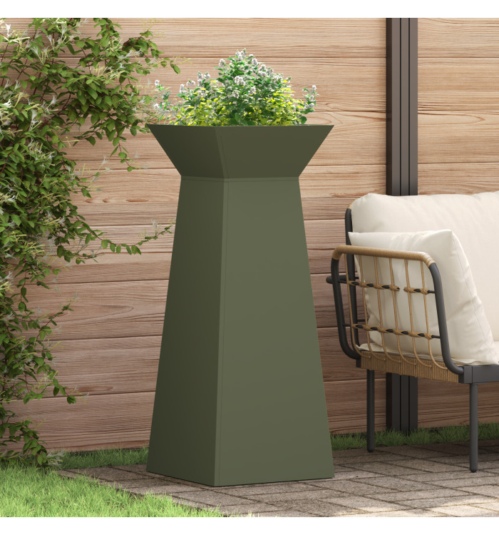 Support de plante Vert olive Métal 40 x 40 x 101 cm Jardinières | Mobilier & Déco