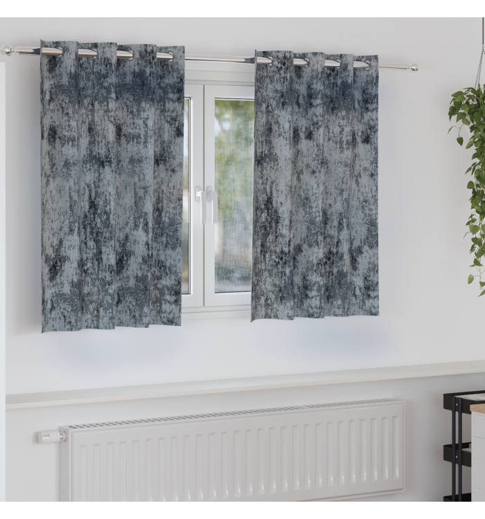 Rideaux gris argent Gris argent Polyester 140 x 140 cm | Mobilier & Déco