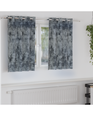 Rideaux gris argent Gris argent Polyester 140 x 140 cm | Mobilier & Déco