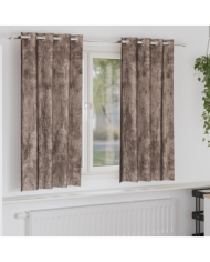 Rideaux à œillets Cappuccino Polyester 140 x 175 cm | Mobilier & Déco