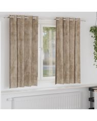 Rideaux en velours Champagne Polyester 140 x 175 cm | Mobilier & Déco
