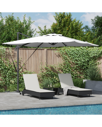 Parasol Déporté Roma avec LEDs Sable 286x285x270 cm Aluminium | Mobilier & Déco