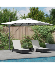 Parasol Déporté Roma avec LEDs Sable 286x285x270 cm Aluminium | Mobilier & Déco