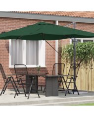 Parasol cantilever vert Vert Tissu en polyester et cadre en métal | Mobilier & Déco
